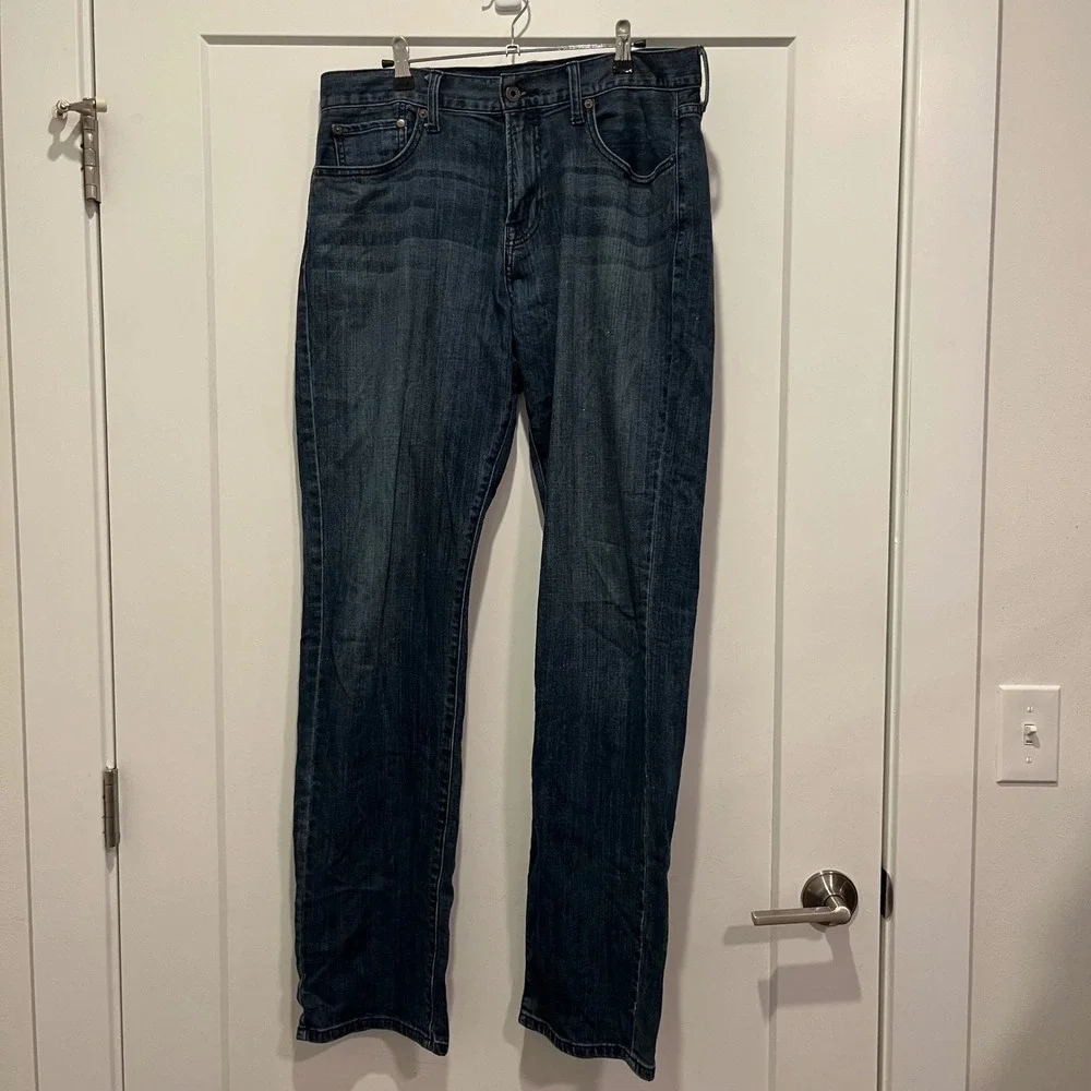 Lucky Brand 221 Straight Leg Mens Jeans Dark Wash Denim 34 x 32